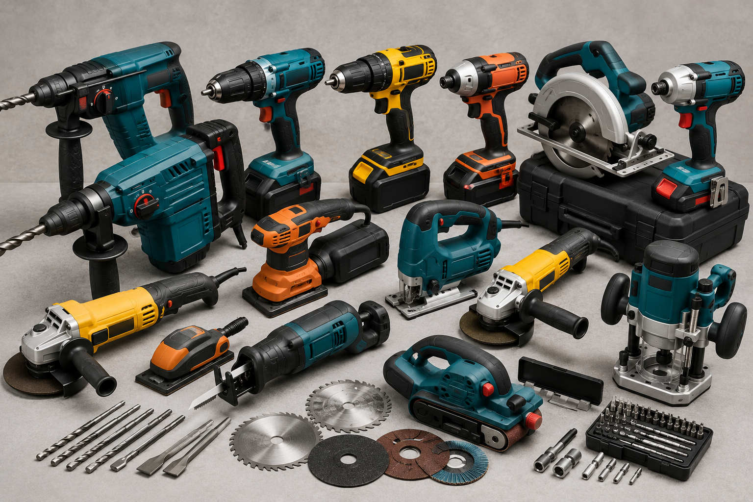 Power Tools - Angle grinders, drills, and cutting machines